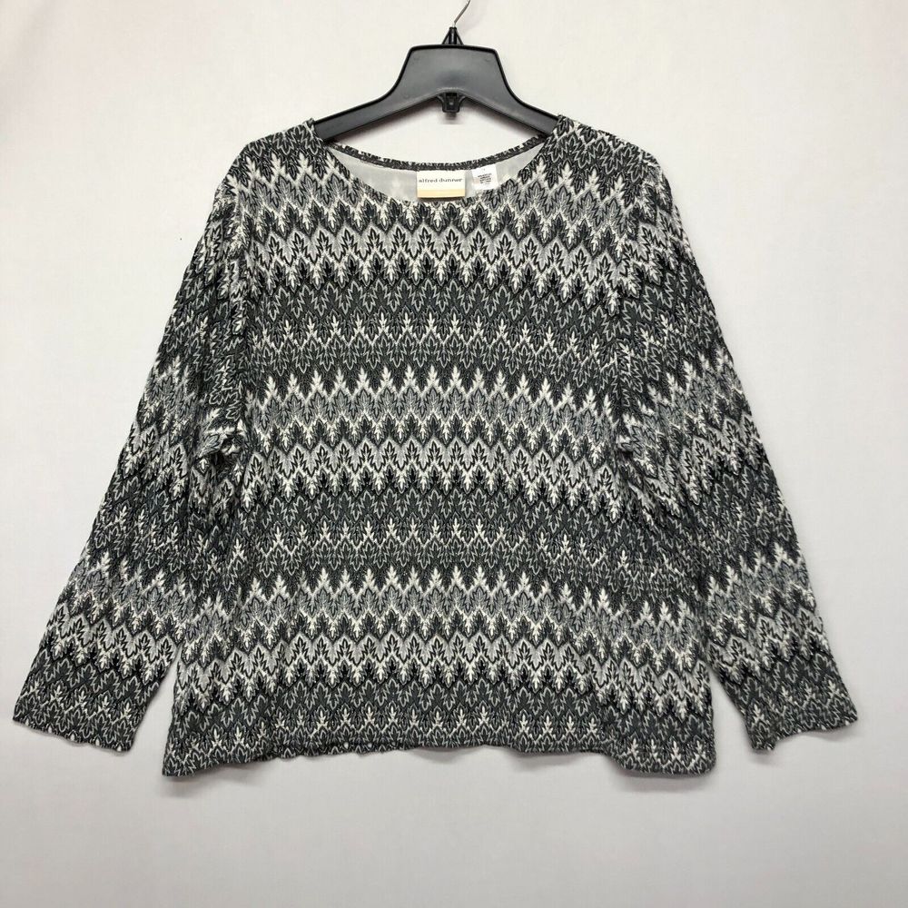 Alfred Dunner Women Long Sleeve Knitted Top Blouse Shirt Size 2X Acrylic M111 24